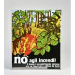Fire ban "no agli incendi", enamel sign,, Italy, 40x49 cm, folded, C 1-