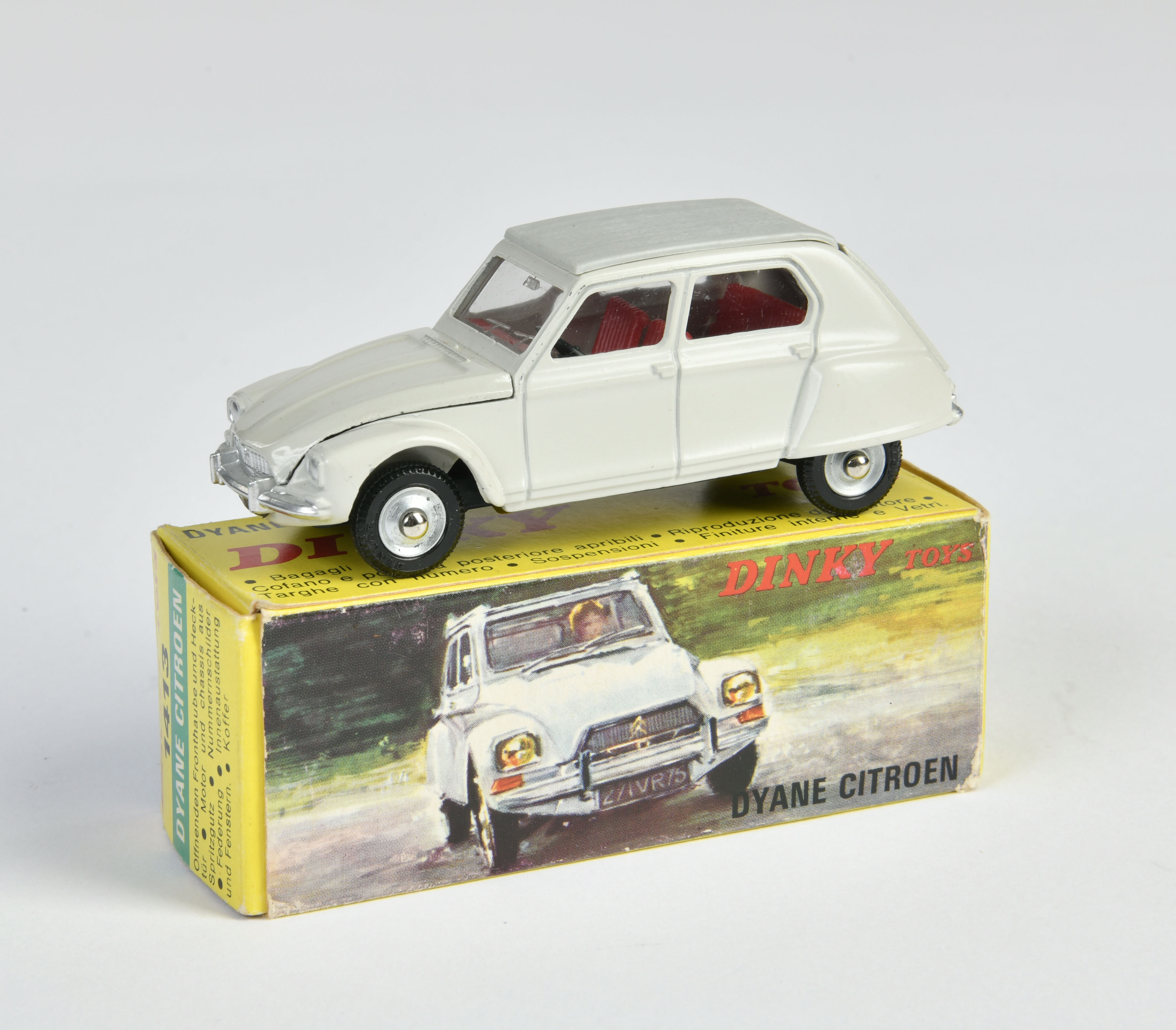 Dinky Toys, Citroen Diane, grey, with 2 suitcases, France, 1:43, diecast, box C 1, C 1