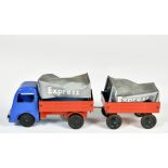 Rühl, Express truck with trailer, W.-Germany, 27 cm, mixed constr., friction ok, C 1-