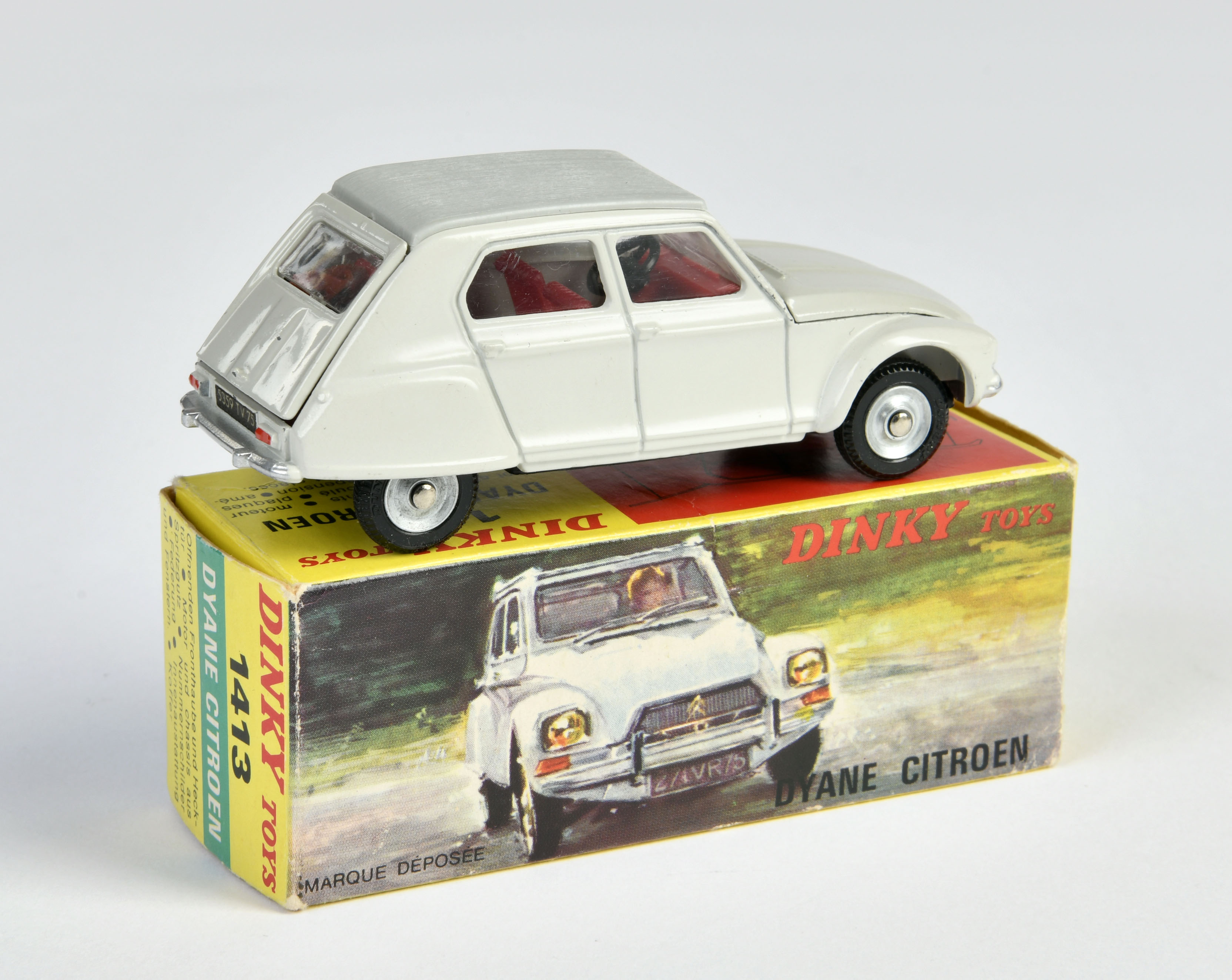 Dinky Toys, Citroen Diane, grey, with 2 suitcases, France, 1:43, diecast, box C 1, C 1 - Image 2 of 2