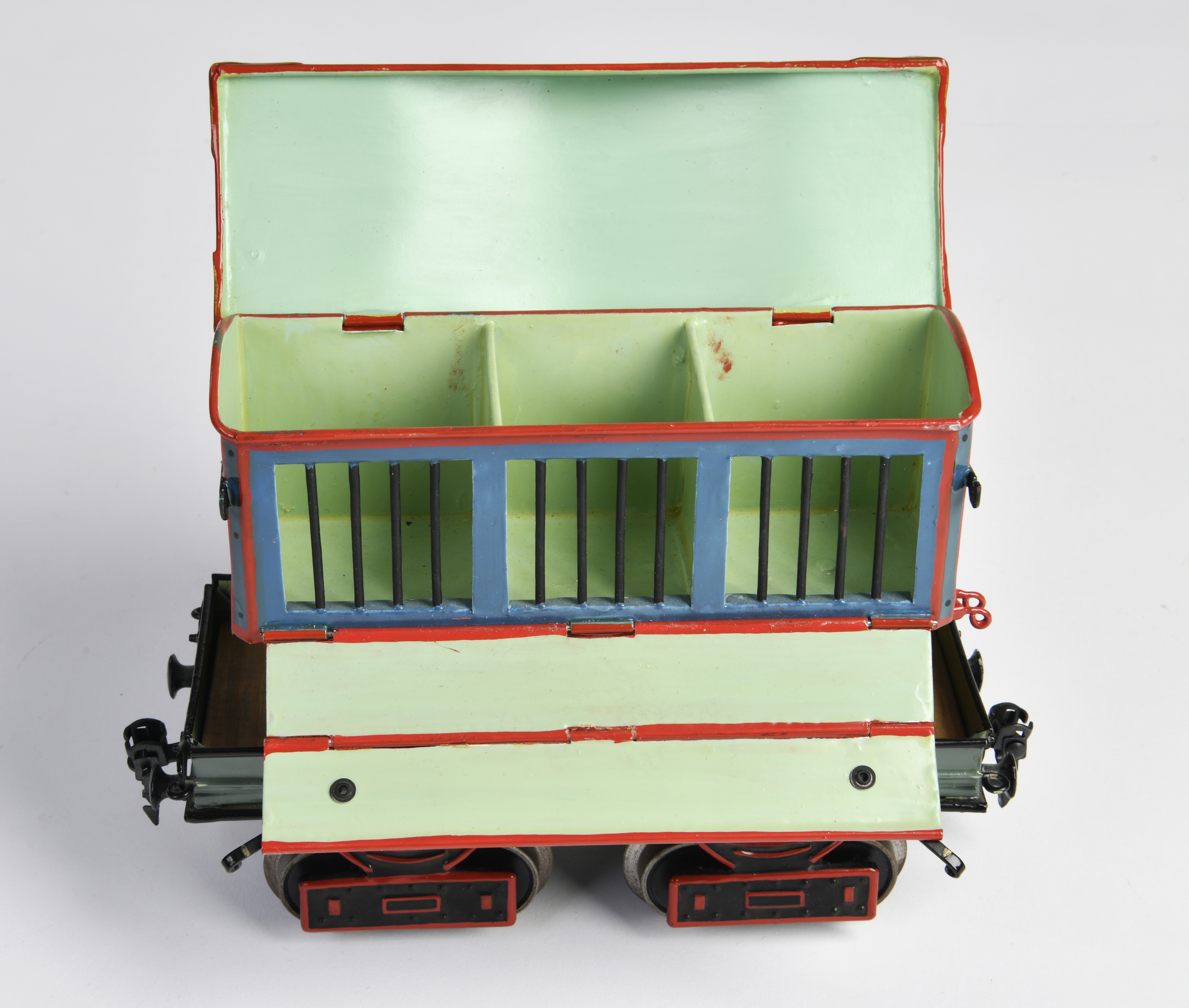 Märklin replica, Menagerie Americain transport wagon, gauge 1, tin, very good condition - Image 3 of 4