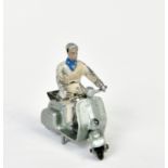 Aludo, Vespa scooter with rider, France, 7,5 cm, diecast, paint d., C 2-3