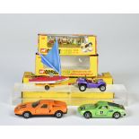 Corgi Toys, 388 Mercedes Benz C 111, GS 26 Beach Buggy and sailing boat, Whizzwheels, 316 Ford GT