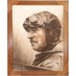 Unknown painter around 1920, portrait as a fighter pilot of Albert I, King of Belgium,