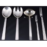Gerog Jensen Berandotte 925 silver 5-piece serving cutlery,