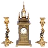 Turret clock with 2 figure chandeliers,