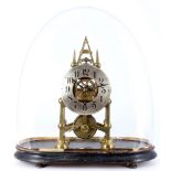 Skeleton clock, England 19th century, Skelettuhr im Glasdom, 19. Jahrhundert,