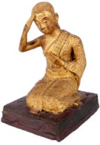 Bronze Figur Meditierender, Thailand 19. Jahrhundert,