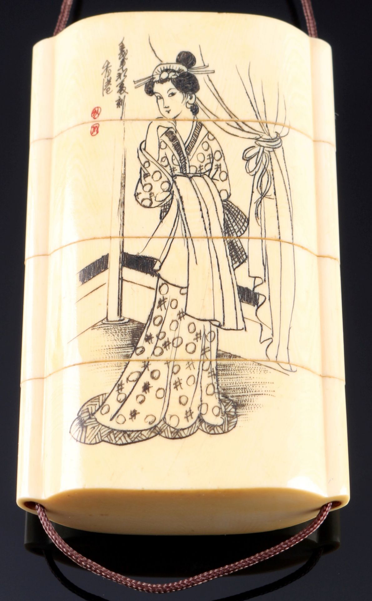Japan frühes 20. Jahrhundert, Elfenbein Inro, Meiji-Zeit,