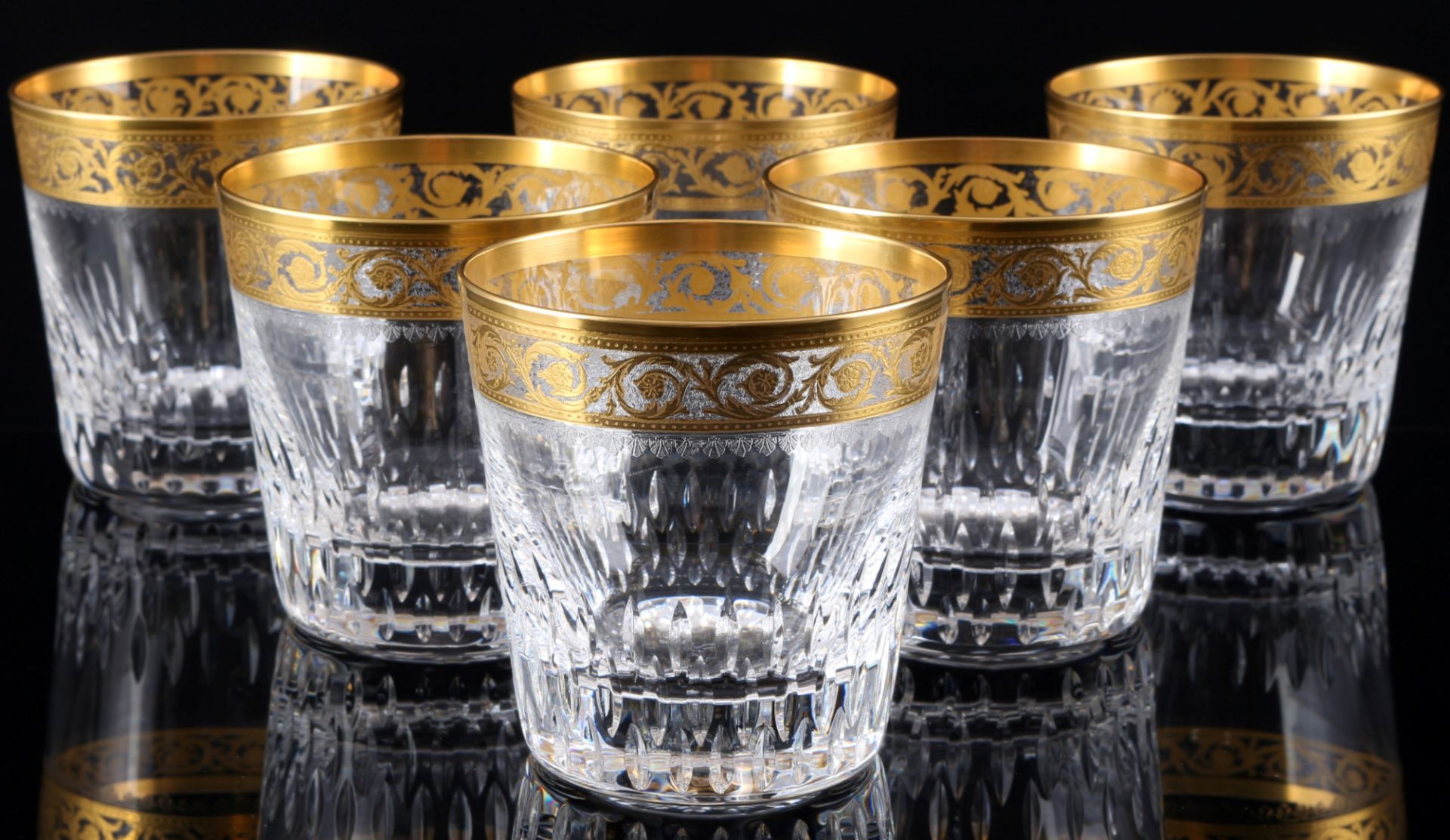 St. Louis Thistle Gold 6 old-fashioned whiskey glasses,