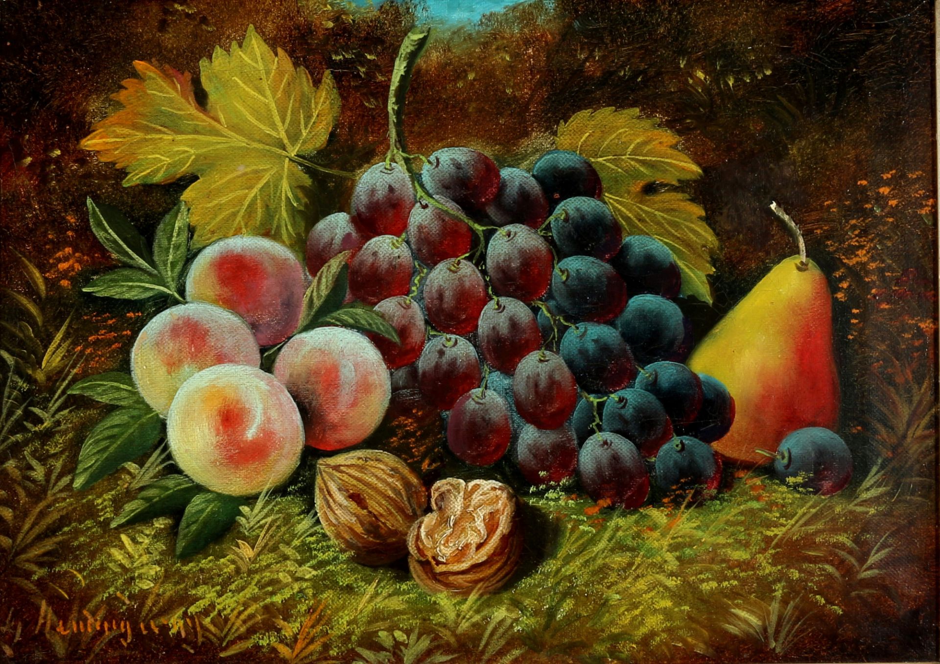 Unknown painter around 1900, pair of fruit still lifes, signed, Paar Früchtestillleben, - Image 3 of 8