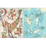 Igael TUMARKIN (1933-2021) Hahn / abstrakte Komposition, doppelseitige Werke,