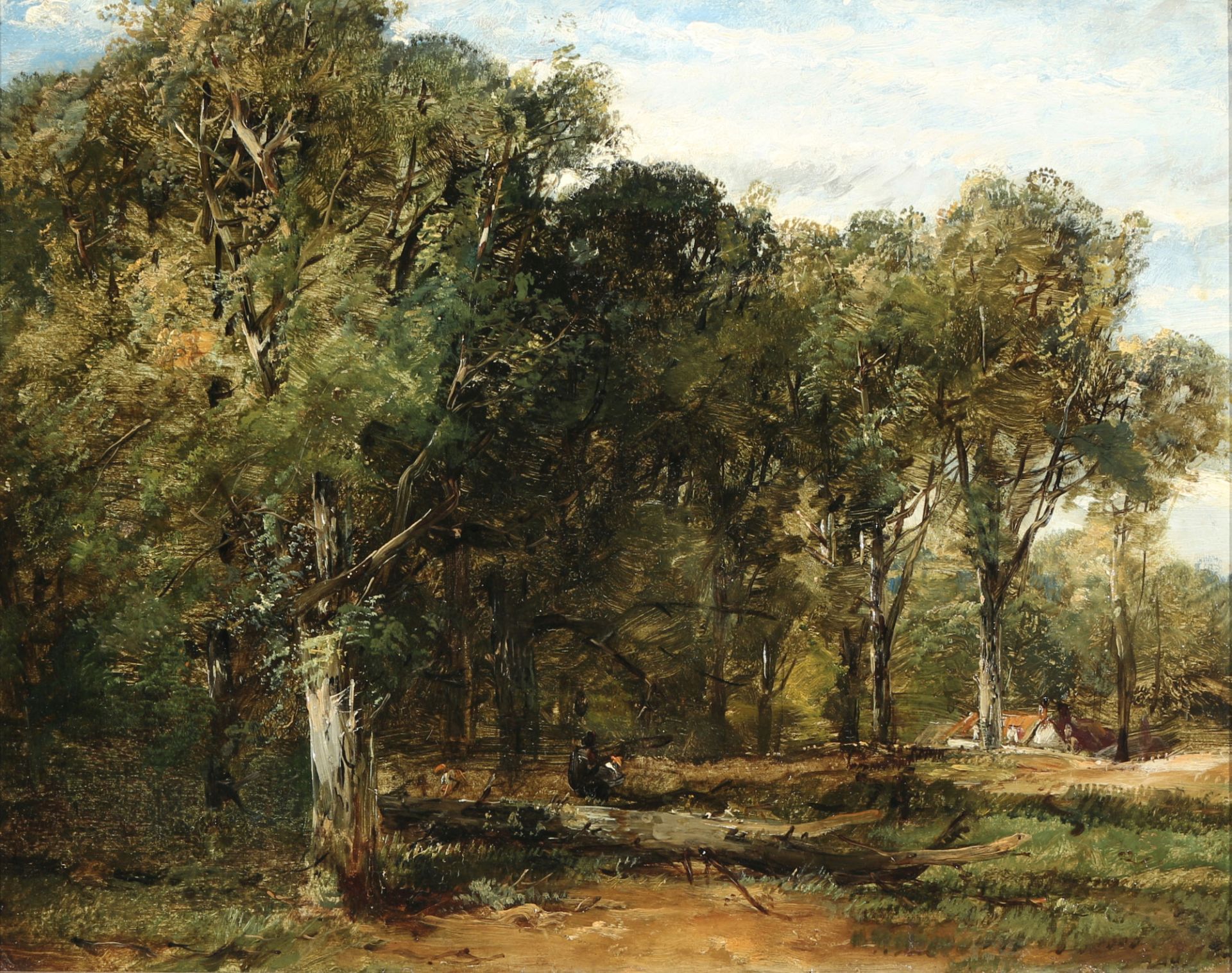 Frederick William 'Waters' WATTS (1800-1870) forest landscape with shack,