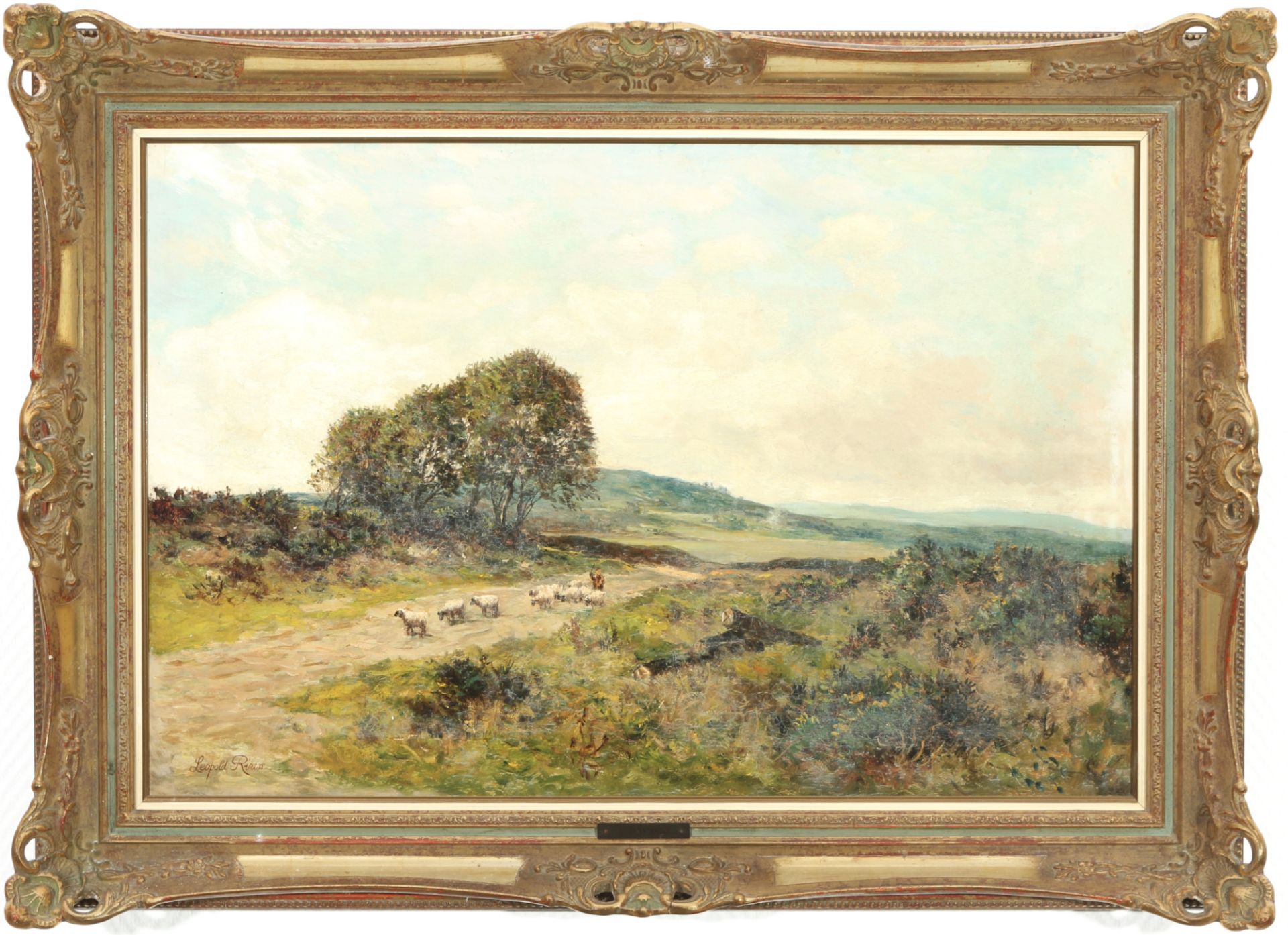 Leopold RIVERS (1852-1905) Landschaft Hirten und Schafen, - Bild 2 aus 4