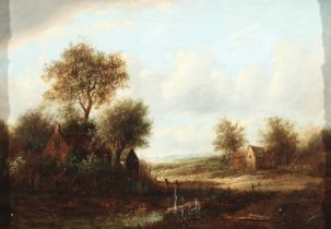 Patrick NASMYTH (1787-1831) Landschaft mit Blick auf Dorfhäuser,
