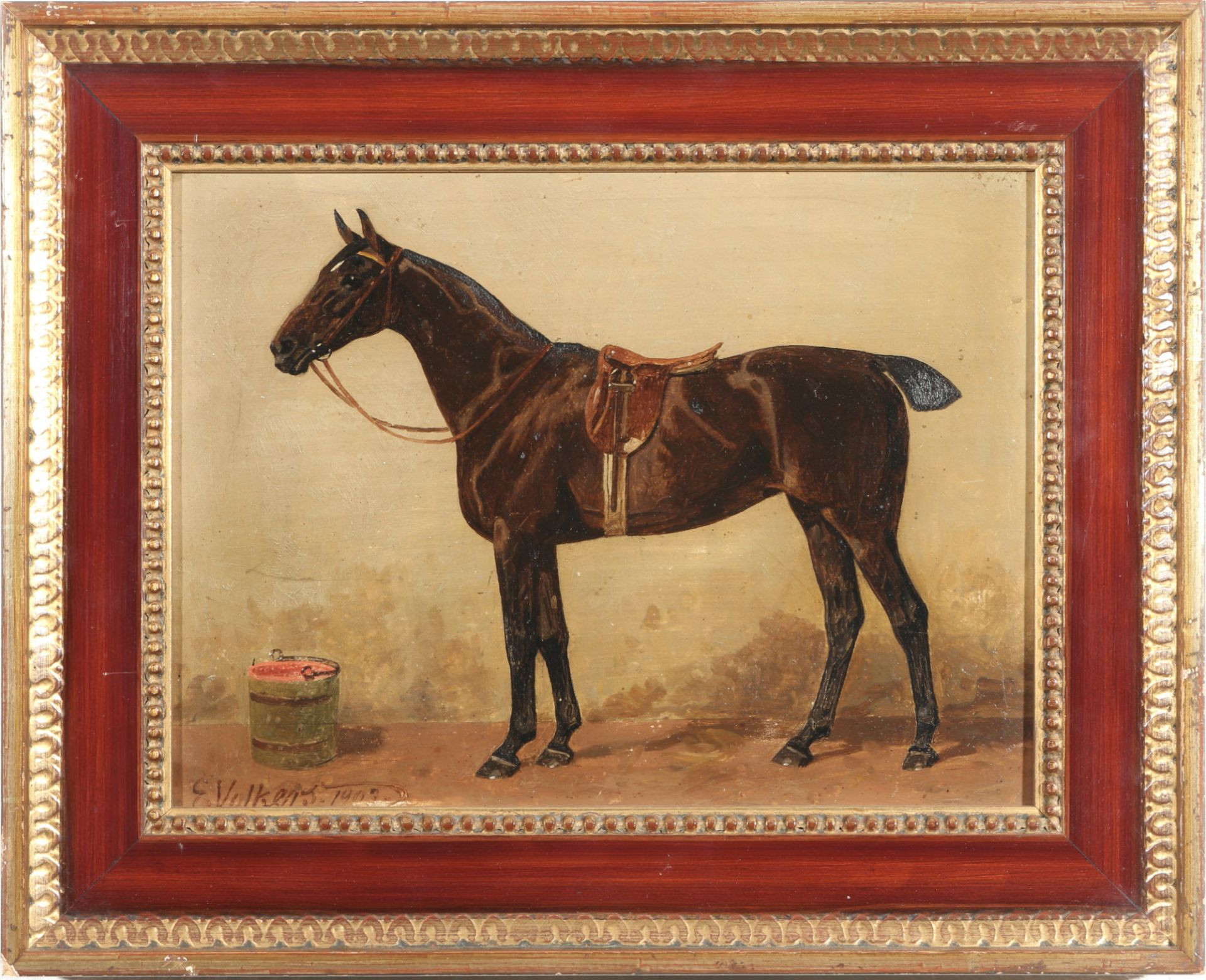 Emil VOLKERS (1831-1905) English thoroughbred mare 1903, - Image 2 of 5