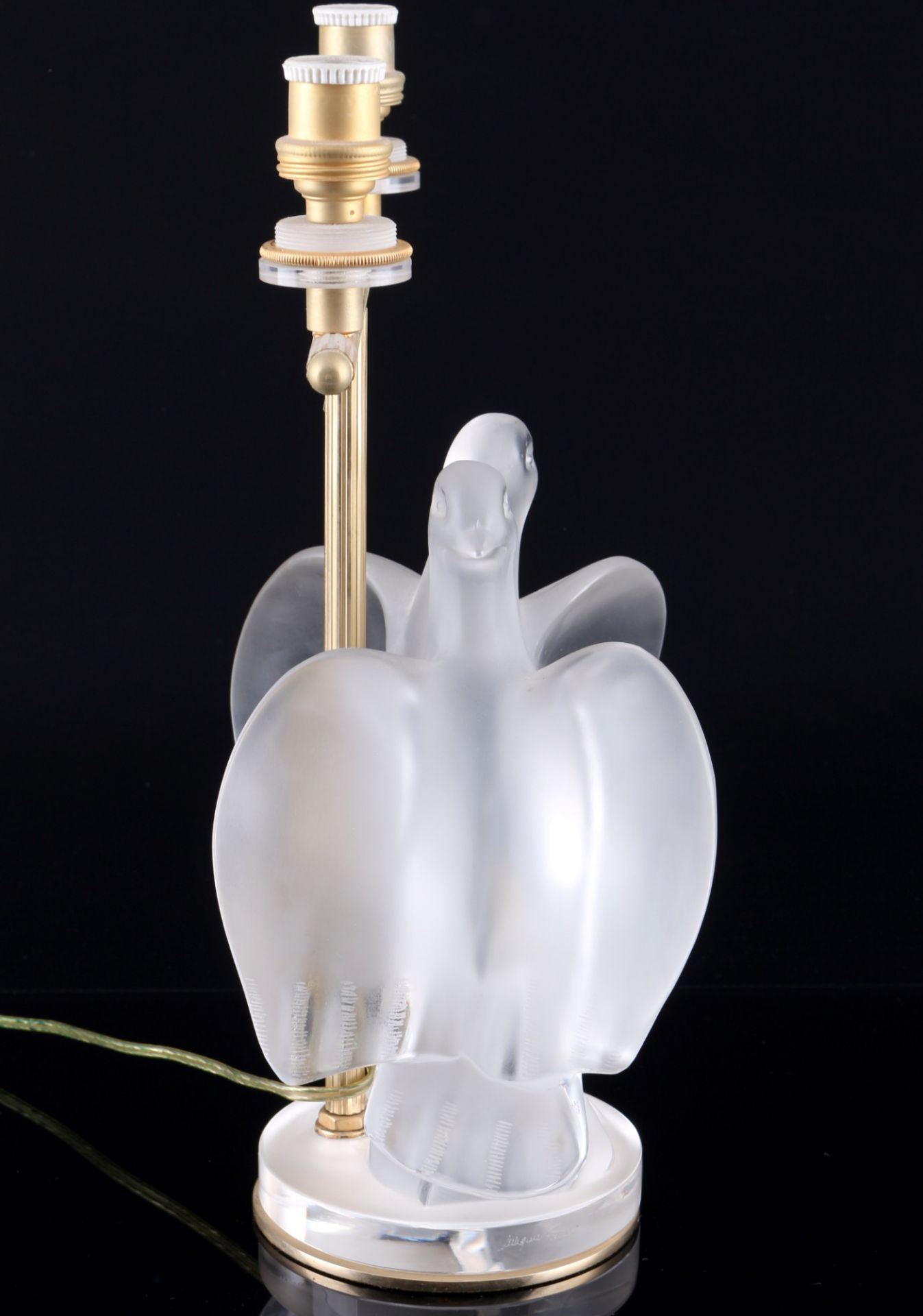 Lalique Deux Colombes Tischlampe, - Bild 5 aus 6