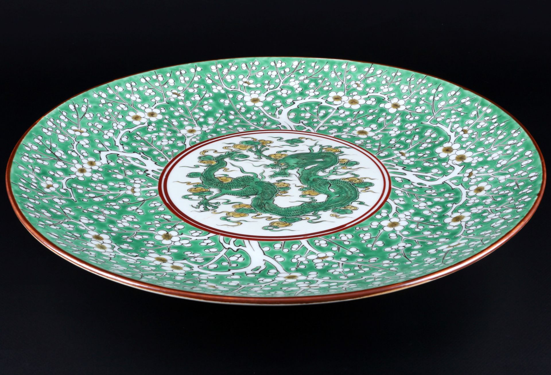 Japan riesige Drachen Platte / Schale Meiji-Periode D 46,5 cm, large dragon plate / bowl, - Bild 2 aus 4