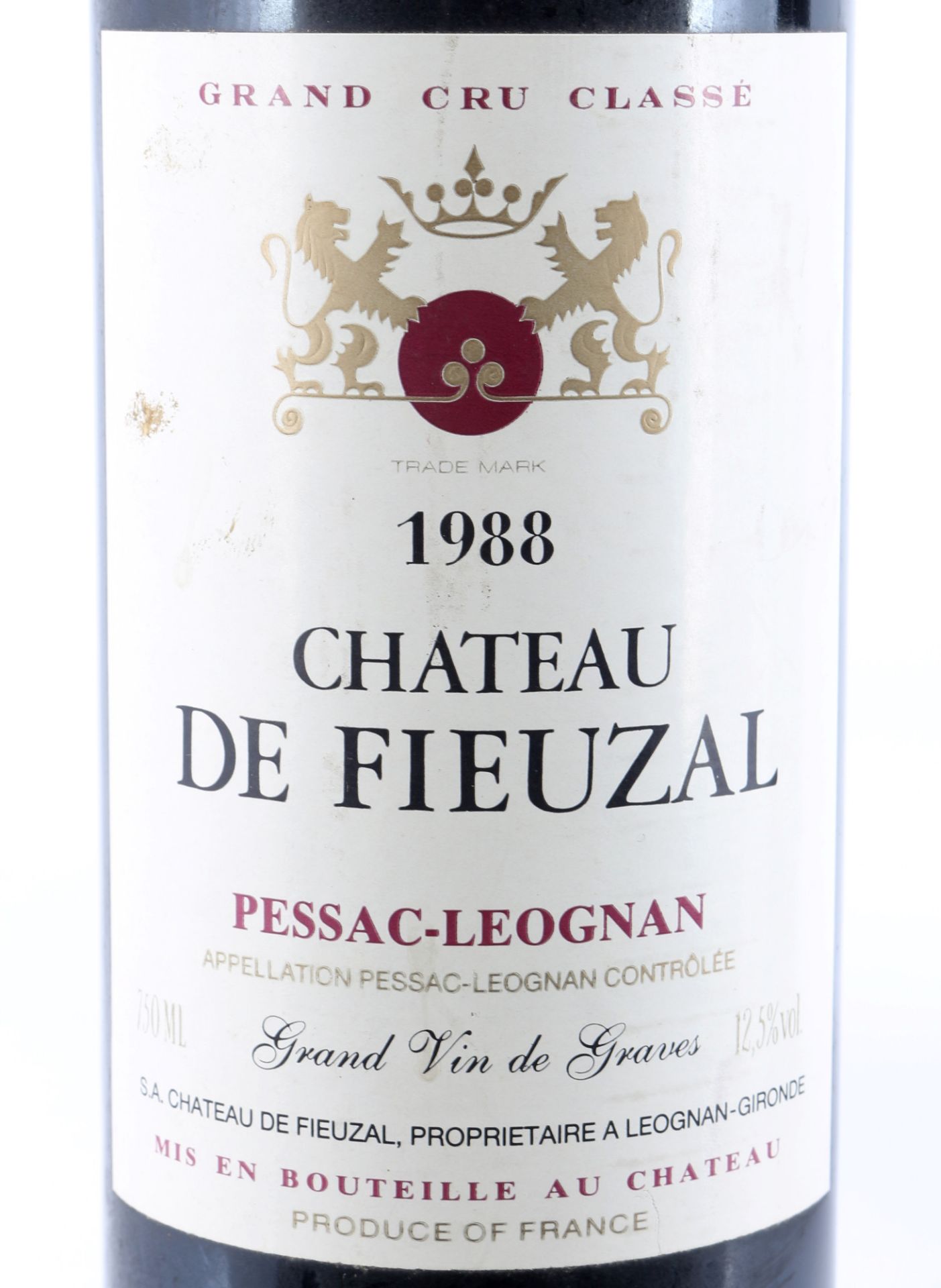 1988 Chateau de Fieuzal 2 Flaschen, - Bild 2 aus 6