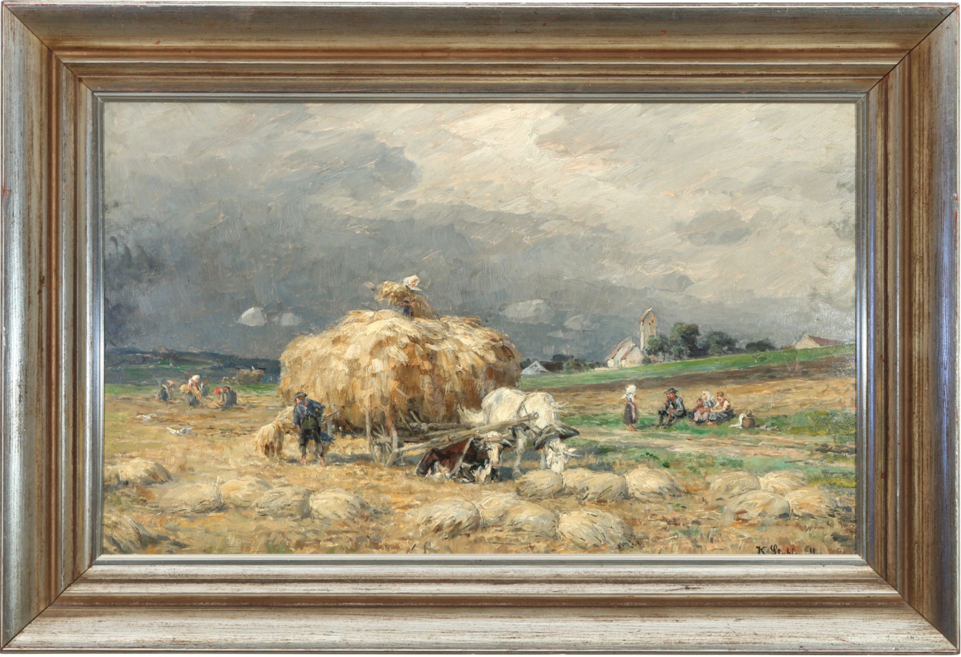 Karl STUHLMÜLLER (1859-1930) grain harvest, - Image 2 of 4