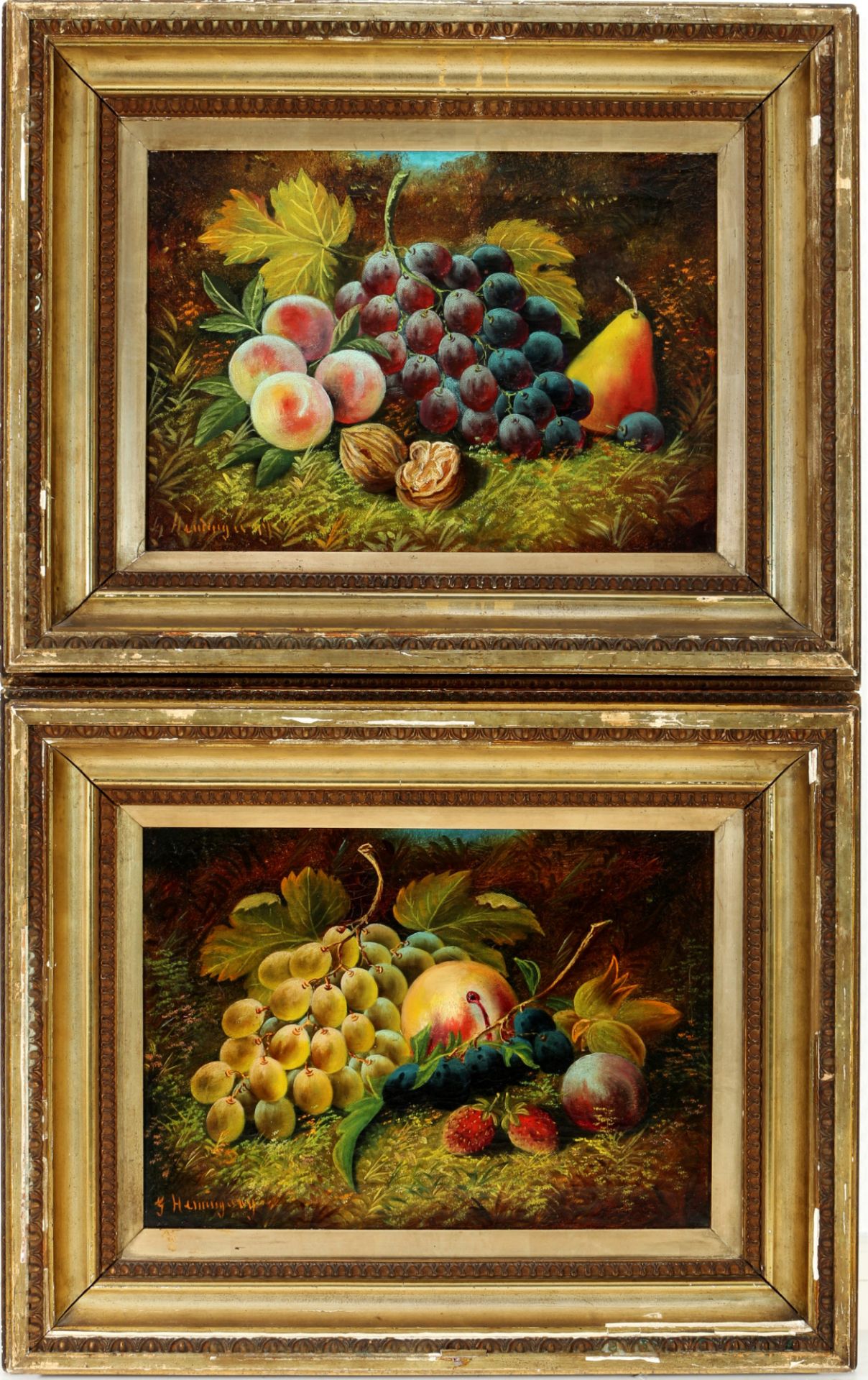 Unknown painter around 1900, pair of fruit still lifes, signed, Paar Früchtestillleben, - Image 2 of 8