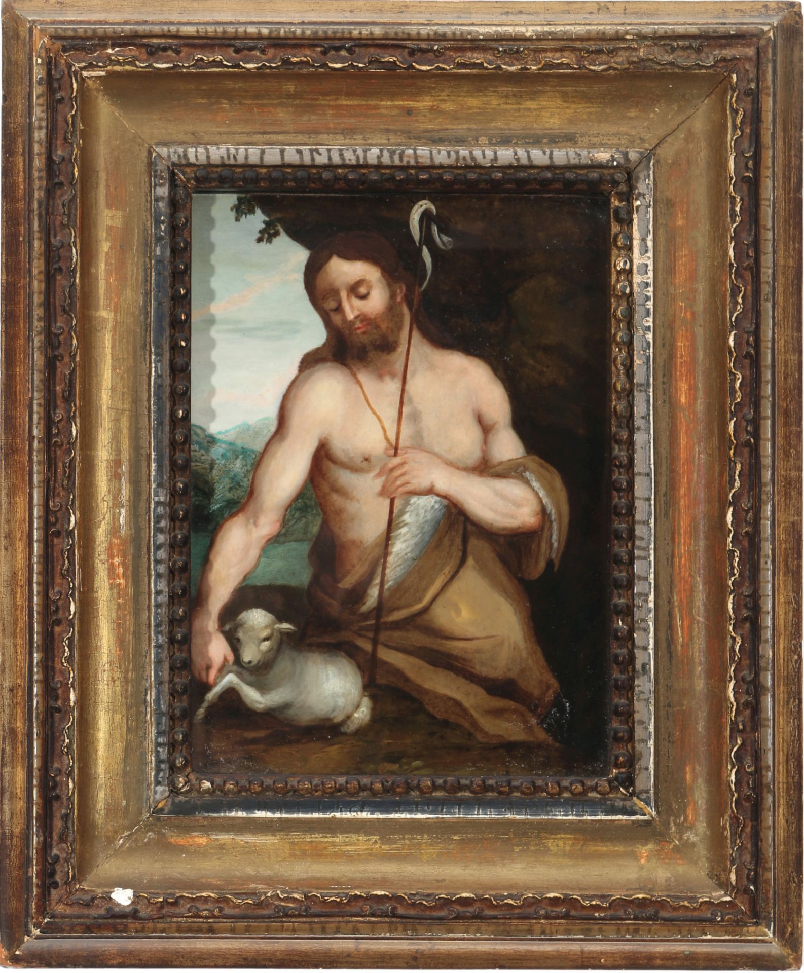 Old master 18th century, J. KAISER, John the Baptist, on copper plate, - Image 2 of 3