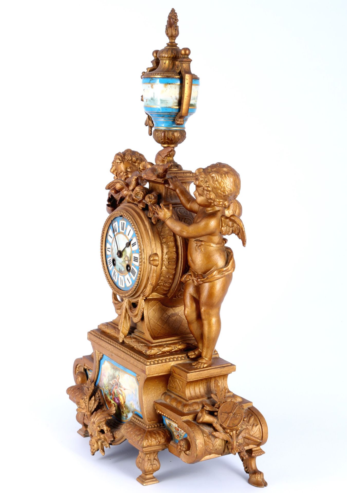 Large figure mantel clock set, France around 1900, - Image 3 of 6