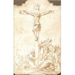 Old master 18th century, Jesus Christ death on the cross, signed,