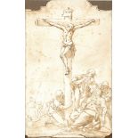 Altmeister 18. Jahrhundert, Jesus Christus Tod am Kreuze, signiert,