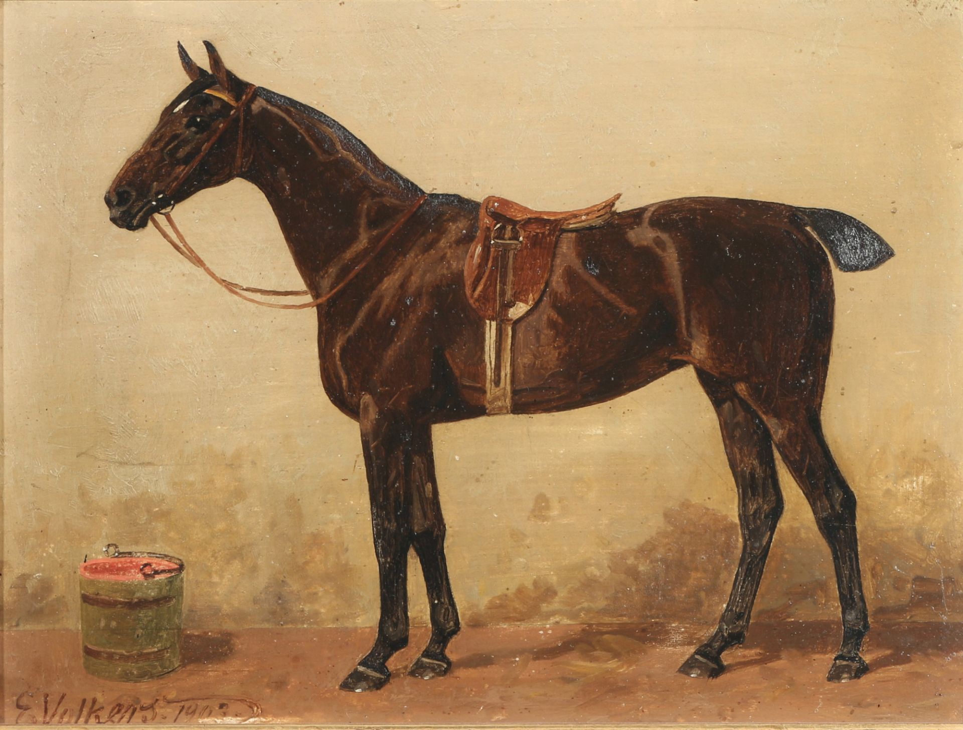 Emil VOLKERS (1831-1905) English thoroughbred mare 1903,