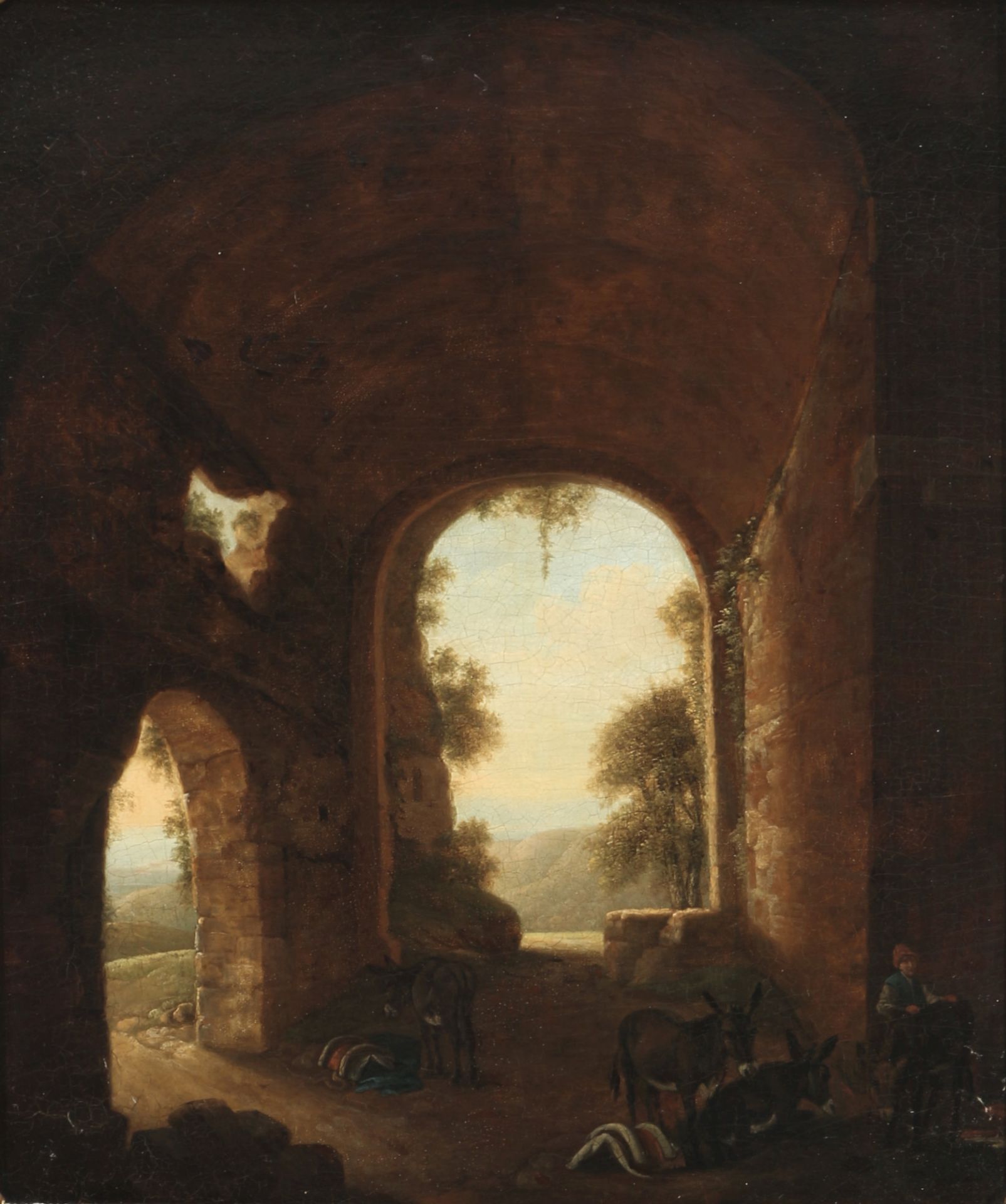 Old Master Netherlands 17th century, resting in the ruins,