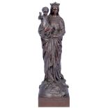 Bronze Madonna mit Christus, Frankreich 19. Jahrhundert,