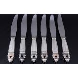 Georg Jensen Acorn 925 silver 6 table knives,