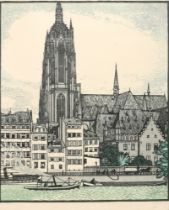 Ludwig Heinrich JUNGNICKEL (1881-1965) Frankfurt am Main mit Altstadt und Dom 1912,
