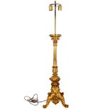 Bronze large altar chandelier 19th century as floor lamp,