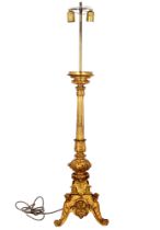 Bronze Altarleuchter 19. Jahrhundert als Bodenlampe,