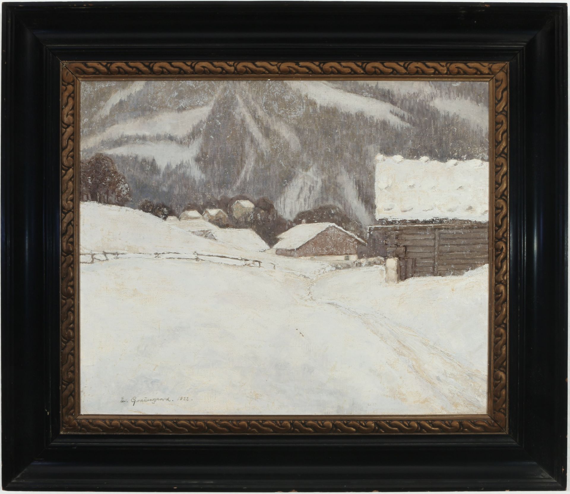 Ewald August GRAUENGAARD ​​(1889-1962) Winter mountain landscape 1922, - Image 2 of 5