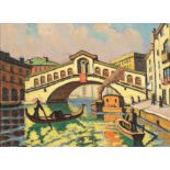 Unbekannter Monogrammist Die Rialtobrücke in Venedig um 1920,
