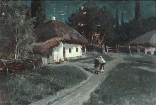 Vasiliev Veniamin NIKOLAEVICH (1872-1920) Treffen am Haus 1910,