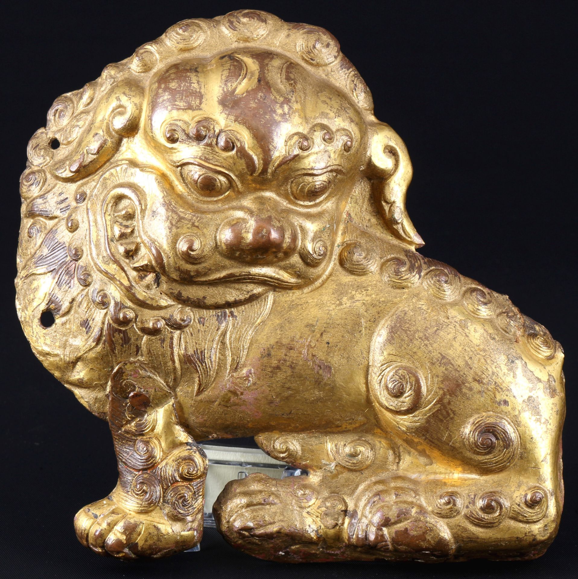 China / Tibet Bronze Löwe Qing Dynastie 18. Jahrhundert,