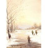 Gernot RASENBERGER (*1943 Düsseldorf) Hunting day in winter,