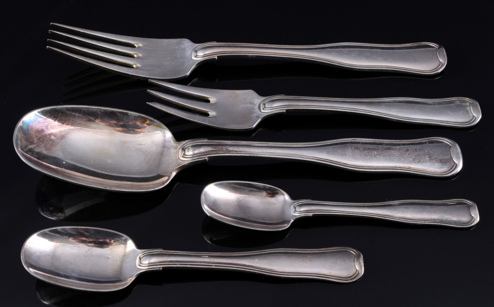 Georg Jensen old danish 925 silver 19-Piece Cutlery, - Image 2 of 4