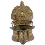 Bronze oil lamp Goddess Gaja West India 19th century,