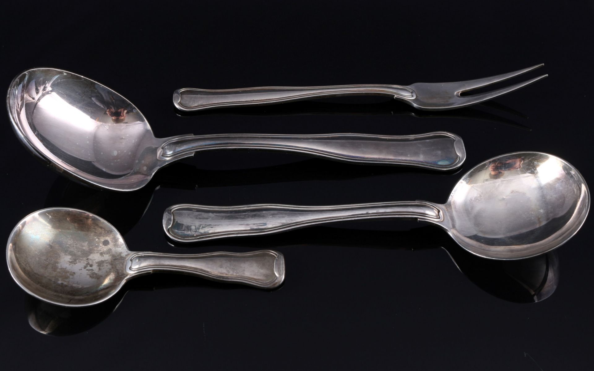 Georg Jensen old danish 925 silver 19-Piece Cutlery, - Image 3 of 4