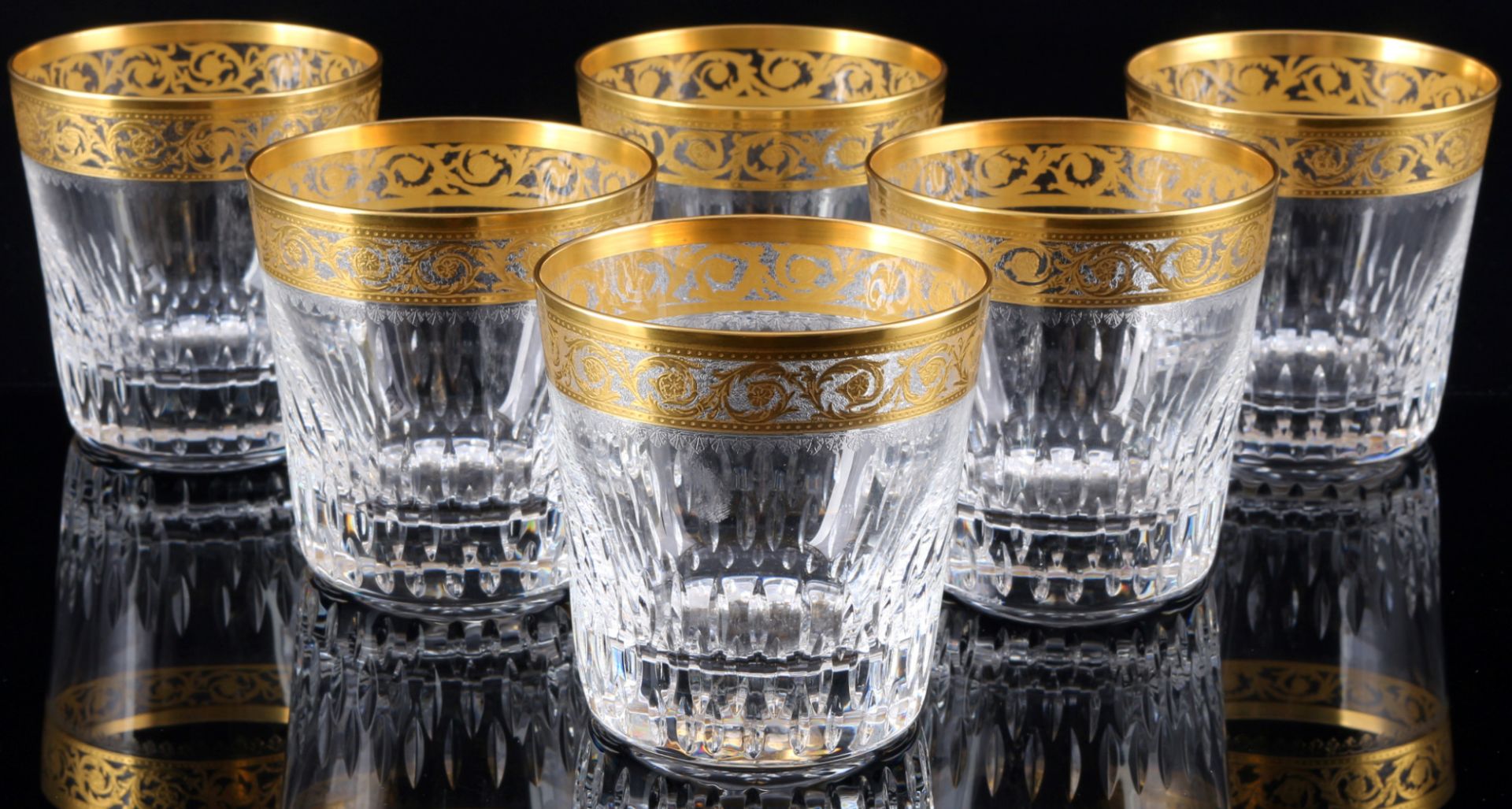 St. Louis Thistle Gold 6 old-fashioned whiskey glasses,