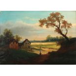 Unknown Biedermeier painter of the early 19th century, landscape with figures,