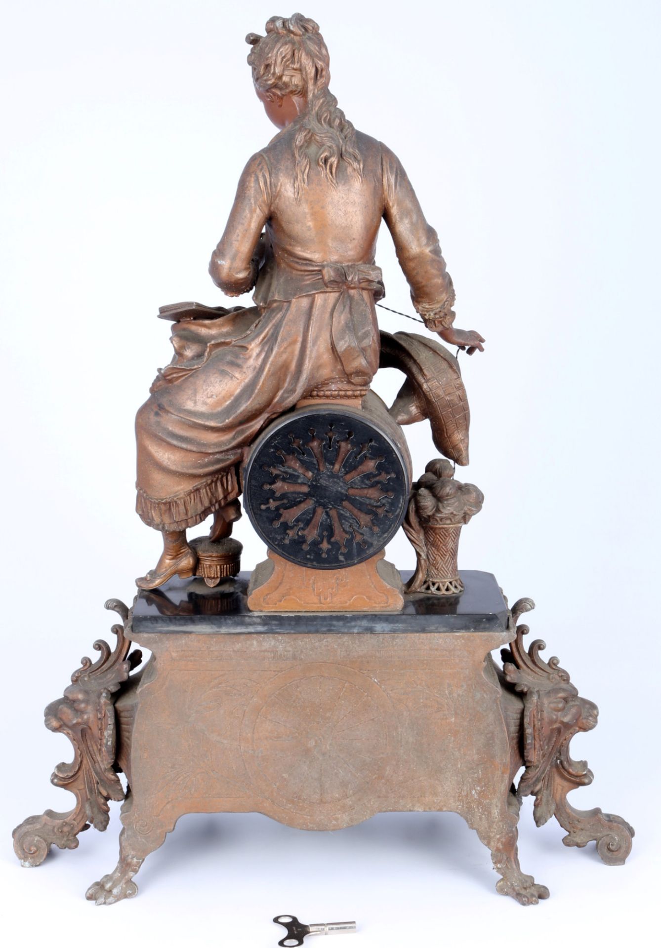 Large figure mantel clock H 60 cm, France 19th century, - Image 6 of 8