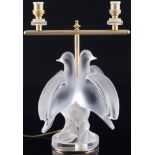 Lalique Deux Colombes table lamp,