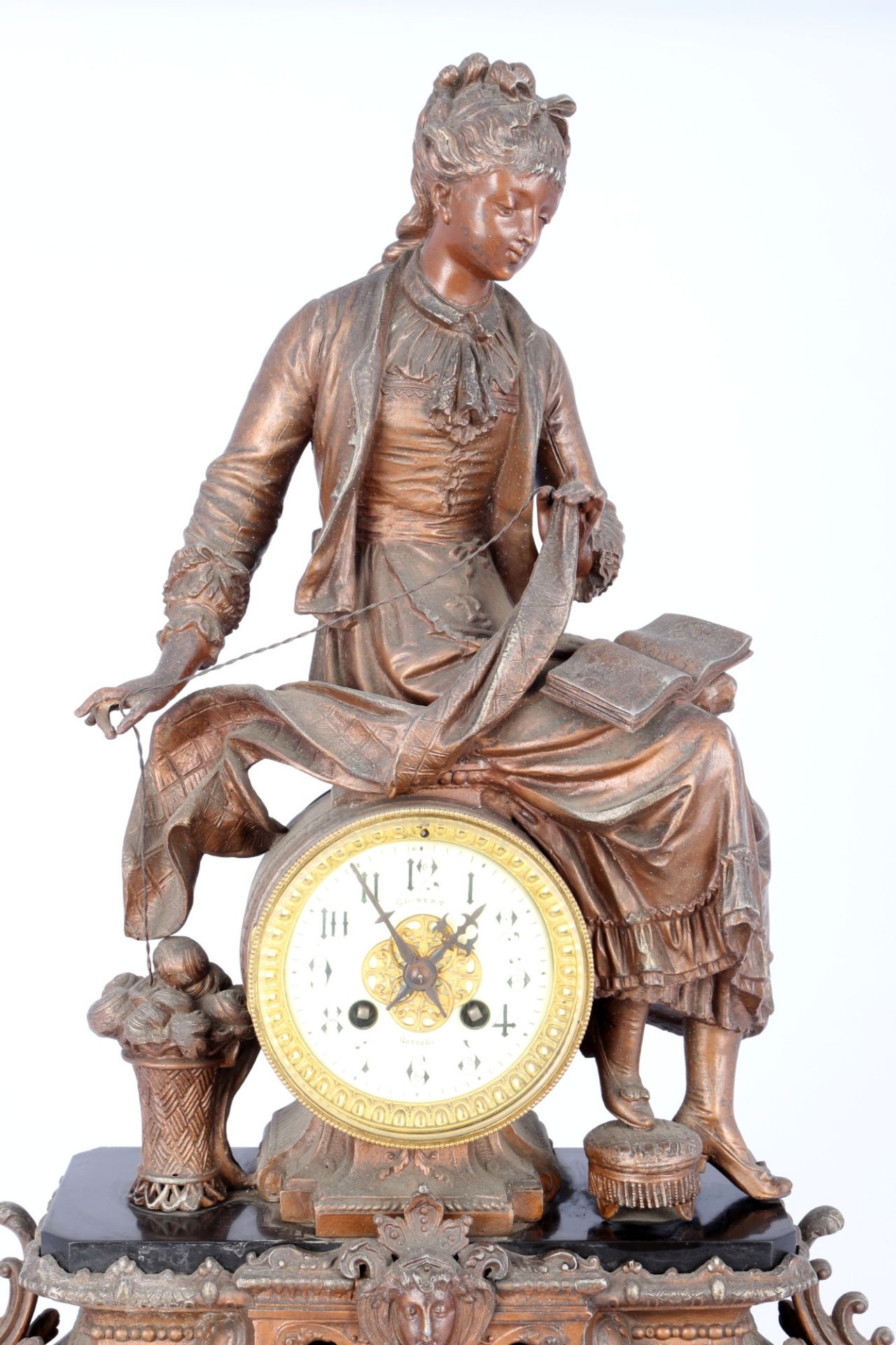 Large figure mantel clock H 60 cm, France 19th century, - Image 2 of 8