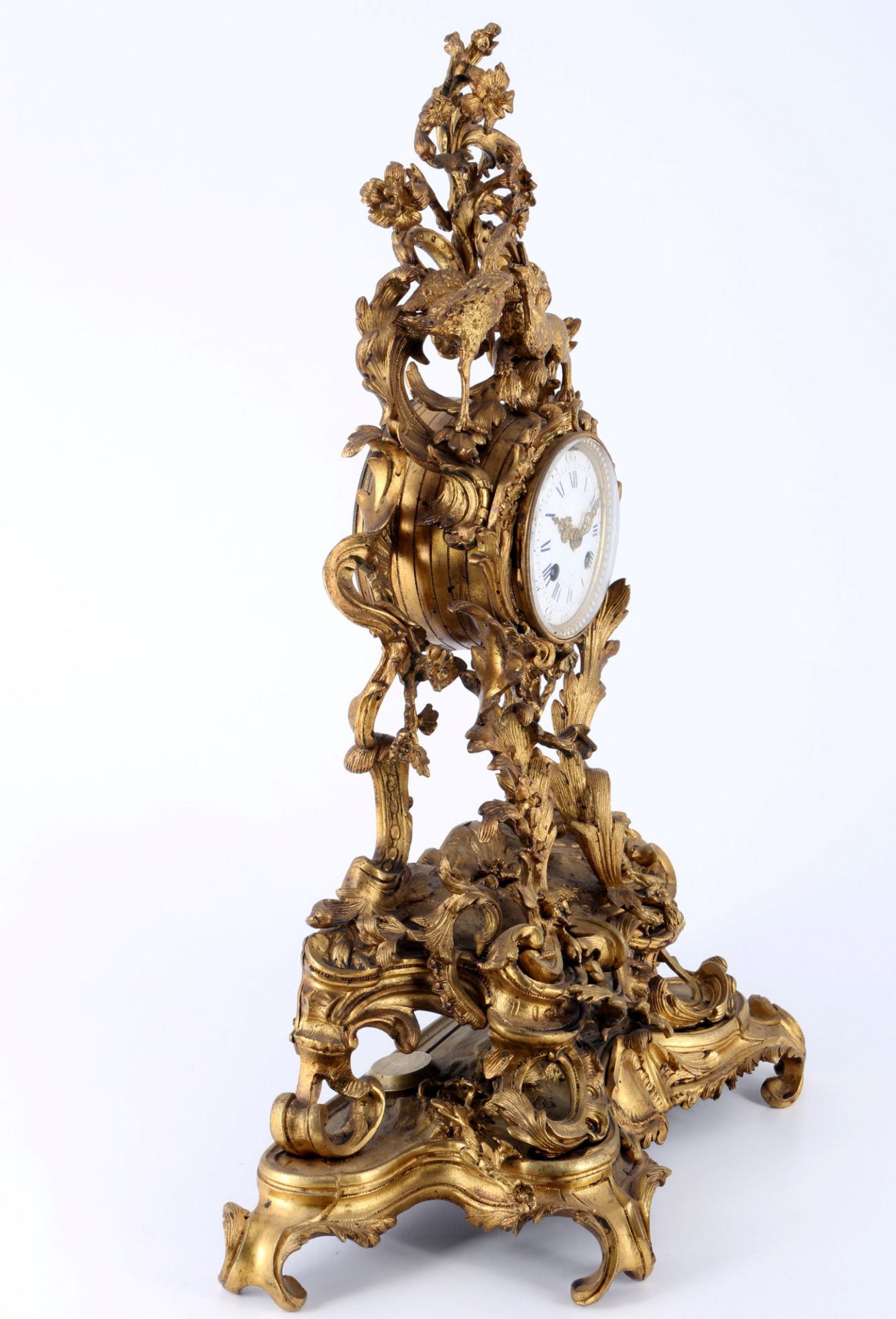 Large bronze rococo pendule, France 19th century, - Image 5 of 6